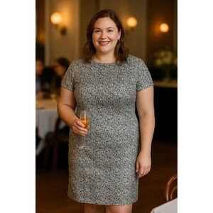 August‎ Silk 100% Silk Sheath Dress Size 14 – Scoop Neck Ditsy Floral Print